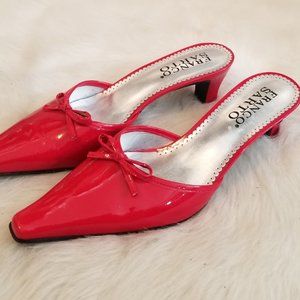Franco Sarto Red Patent Leather Slip On Heels